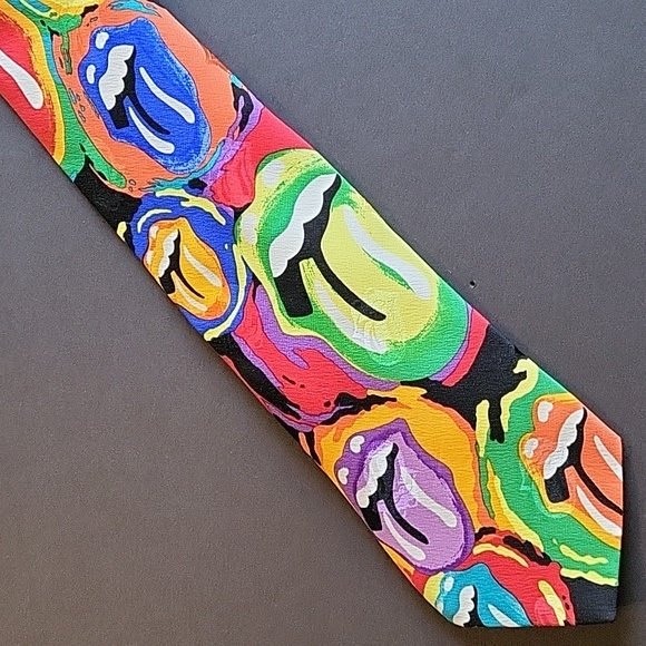 Rolling Stones 1994 "Painted Tongues" Tie ๐ - Picture 2 of 8